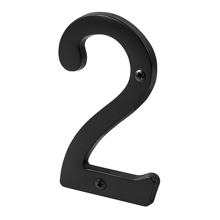 Pamex 4in Heavy Duty House Number # 2 Matte Black Finish DD074S2BL